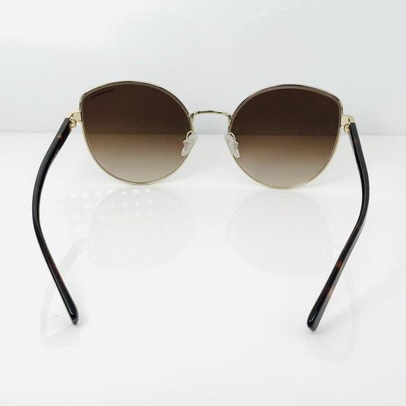 Tiffany & Co TF3068 Cat Eye Sunglasses Gold Tortoise Blue Accent 56mm Italy