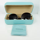 Tiffany & Co TF3068 Cat Eye Sunglasses Gold Tortoise Blue Accent 56mm Italy-10
