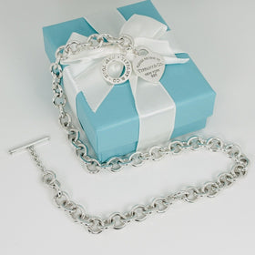 20" Please Return to Tiffany Heart Tag Toggle Necklace Plus Size Curvy Version - 0