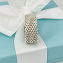Size 6.5 Tiffany Somerset Ring Mesh Weave Flexible Sterling Silver-3