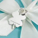 Tiffany & Co Silver Good Luck Shamrock Lucky Irish 4 Leaf Clover Charm Pendant-2