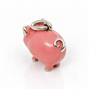RARE Tiffany & Co Pink Enamel Pig Charm Pendant in Sterling Silver-3