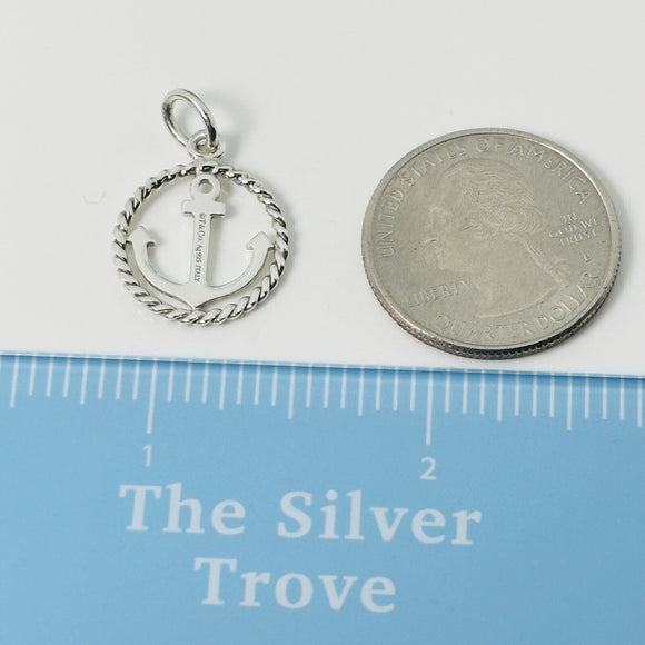 Tiffany & Co Anchor Charm or Pendant in Sterling Silver Twist Boat Sailing