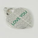 Return to Tiffany LOVE YOU Blue Enamel Extra Large Heart Tag Charm or Pendant - 2