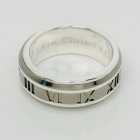 Size 8.5 RARE Tiffany Atlas Ring in Silver and Titanium Mens Unisex - 0