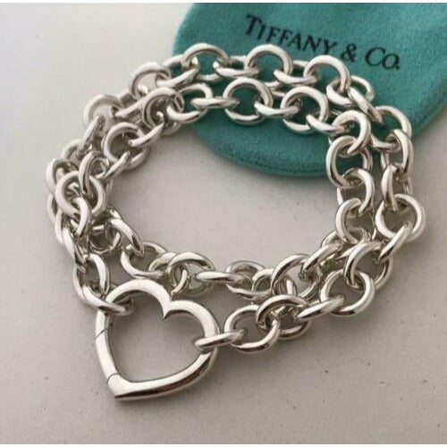 Tiffany Round Link Heart Clasp Necklace Extra Chain for Repair Lengthening