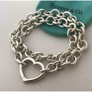 Tiffany Round Link Heart Clasp Necklace Extra Chain for Repair Lengthening-7