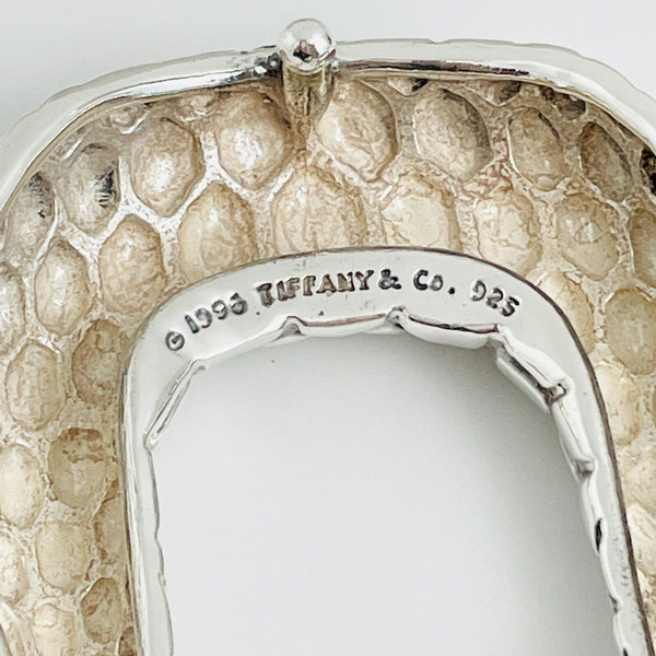 RARE Tiffany Reptile Skin Belt Buckle & Belt Slide Set in Sterling Silver - 5
