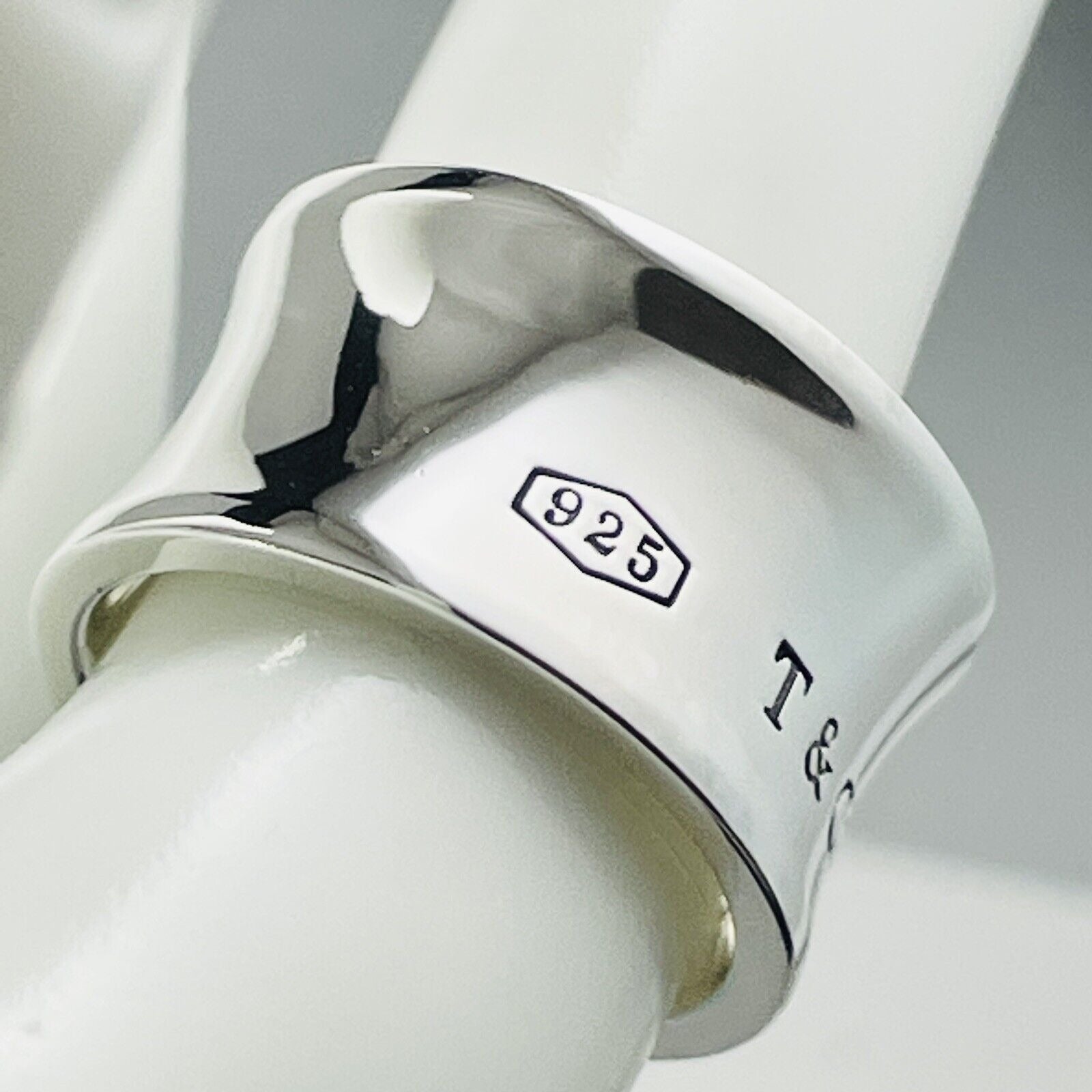 Size 5.5 Tiffany & Co 1837 Wide Ring in Sterling Silver Concave Band AUTHENTIC