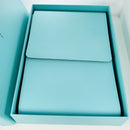 Tiffany Blue Leather Folding Necklace Presentation Blue Gift Box Storage Pouch-2