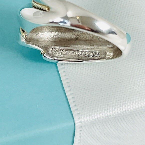 Size 6.5 Dome Shell Twist Rope Ring in Silver and 18K Gold Vintage
