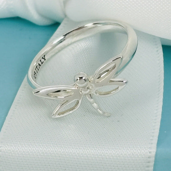 Size 7.5 Tiffany & Co Dragonfly Ring in Sterling Silver