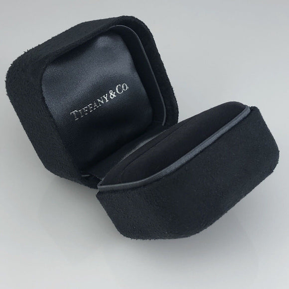 Tiffany & Co Empty Ring Box Black Suede Leather Presentation Storage Jewelry Box