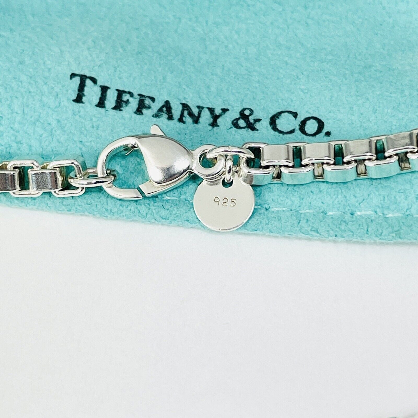 20” Tiffany & Co Venetian Box Link Necklace Chain in Sterling