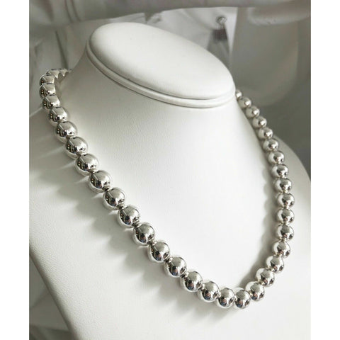 24” Tiffany & Co Sterling Silver HardWear 10mm Bead Necklace - 0