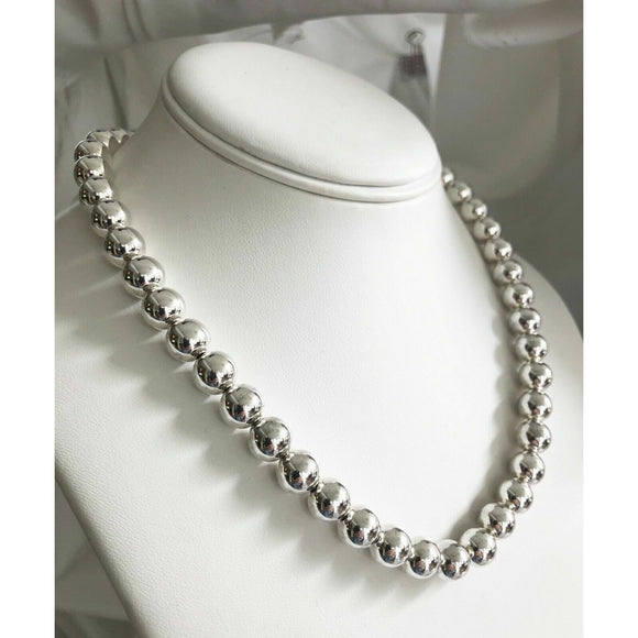 24” Tiffany & Co Sterling Silver HardWear 10mm Bead Necklace