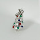 Tiffany & Co Christmas Tree Charm or Pendant in Enamel and  Sterling Silver-4