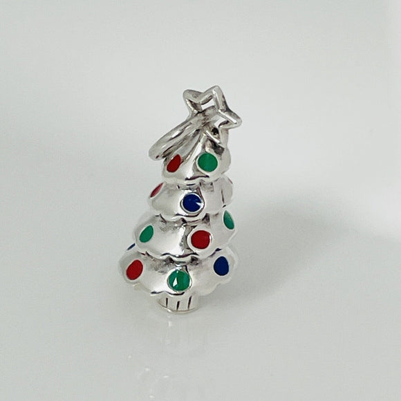 Tiffany & Co Christmas Tree Charm or Pendant in Enamel and  Sterling Silver