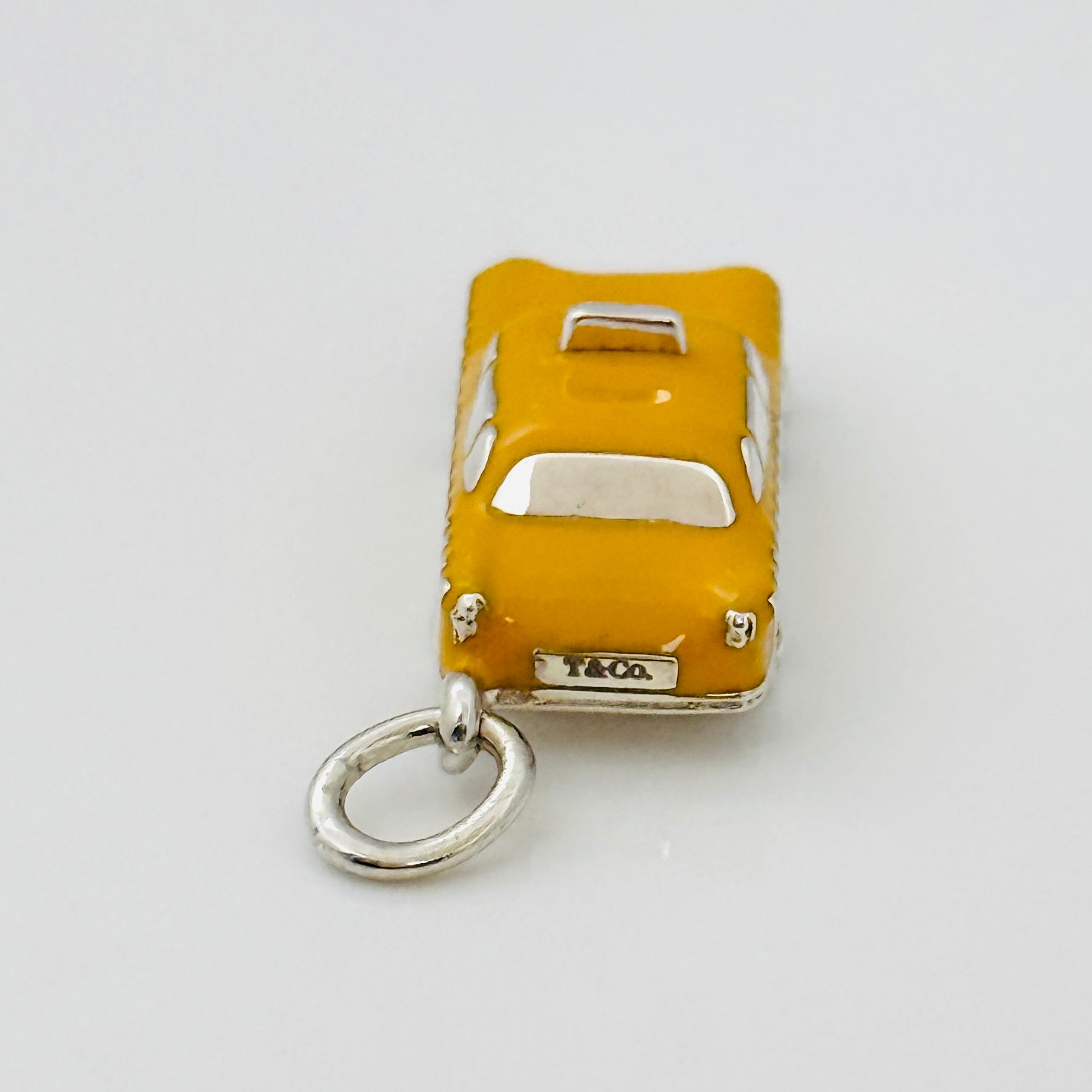 Tiffany & Co Yellow Taxi Cab Charm or Pendant in Enamel and Silver