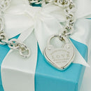 18" Please Return to Tiffany Love Heart Charm Pendant Padlock Lock Rolo Necklace-5