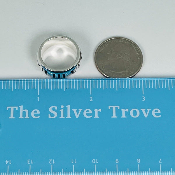 Size 6.5 Tiffany Atlas Ring in Black Enamel Sterling Silver - 5