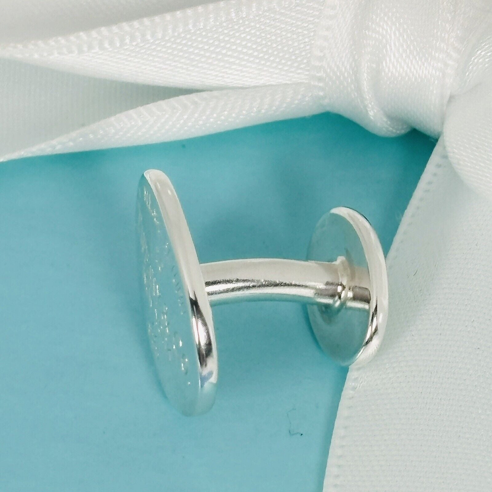Return to Tiffany Oval Cufflink in Sterling Silver 1 Single Replacement For Lost