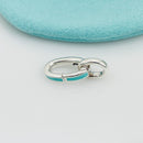 Tiffany Oval Clasping Link Blue Enamel Charm or Bracelet Necklace Extender-2