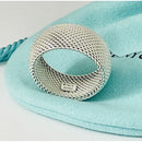Size 5 Tiffany & Co Somerset Mesh Weave Firm Solid Dome Ring in Silver-1