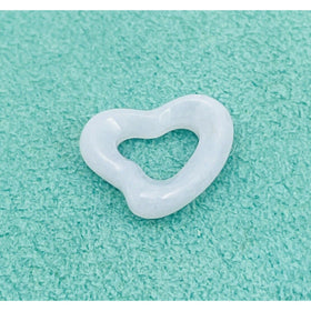 Tiffany Blue Purple Lace Agate Open Heart Carved Stone Pendant Elsa Peretti