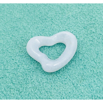 Tiffany Blue Purple Lace Agate Open Heart Carved Stone Pendant Elsa Peretti