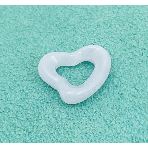 Tiffany Blue Purple Lace Agate Open Heart Carved Stone Pendant Elsa Peretti