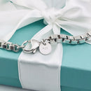 7” SMALL Tiffany & Co Venetian Box Link Bracelet in Sterling Silver-5