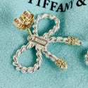 Vintage Tiffany Twist Rope Bow Earrings in Silver and 18K Gold - 4