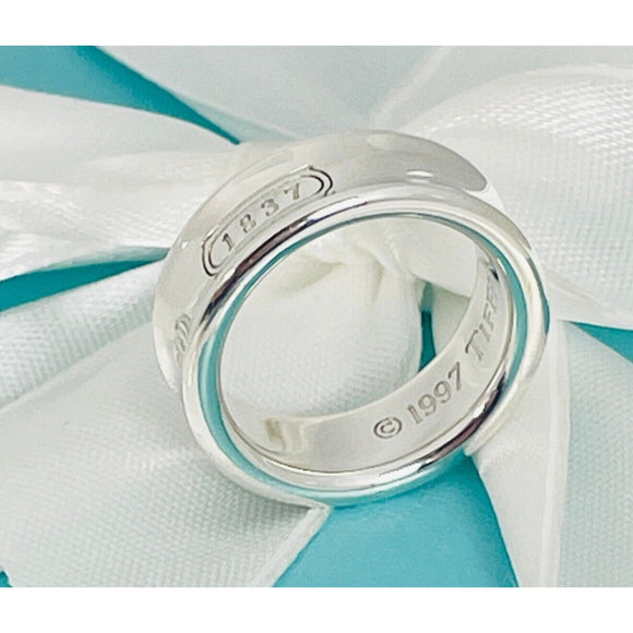 Size 4.5 Tiffany & Co 1837 Ring Concave in Sterling Silver