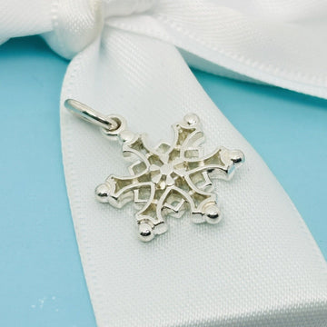 Tiffany & Co Snowflake Charm or Pendant in Sterling Silver - 0