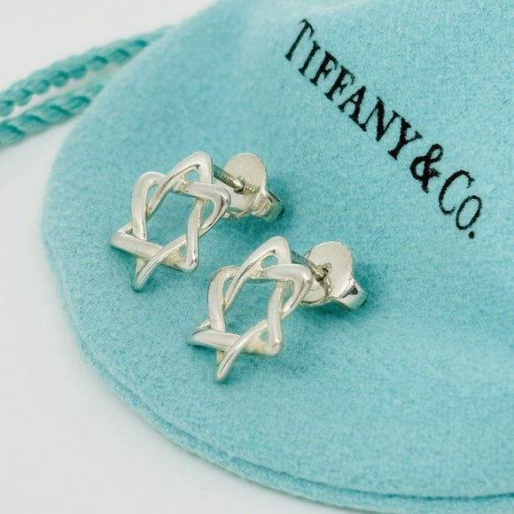 RARE Tiffany & Co Star of David Stud Earrings by Elsa Peretti Six Point Star