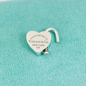 Return to Tiffany & Co New York Heart Padlock Lock Charm Pendant - 0