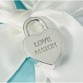 Tiffany LOVE MATCH Heart Charm Padlock Lock or Pendant in Sterling Silver