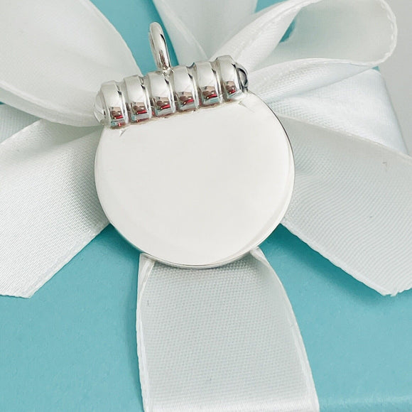 RARE Tiffany & Co Atlas Groove Pendant Engravable by Paloma Picasso Mens Unisex