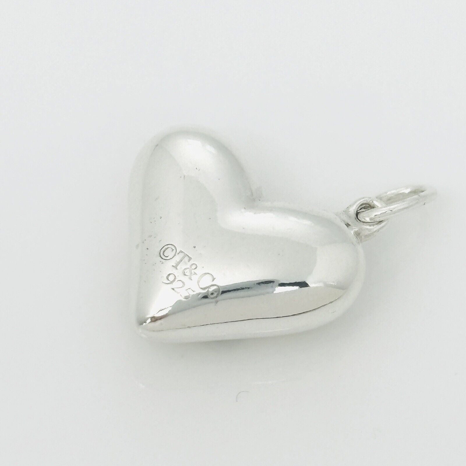 Tiffany & Co Etoile 5 Diamond Puffed Heart Charm or Pendant in Sterling Silver