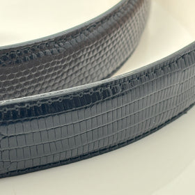 Tiffany & Co Black Lizard Skin Leather Mens Belt Size 32 - 0