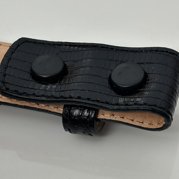 Tiffany & Co Black Lizard Skin Leather Mens Belt Size 32