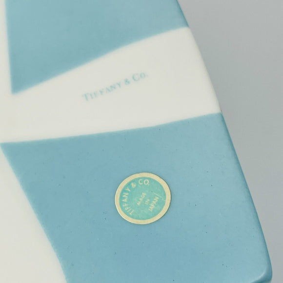 4.3" Large Tiffany Porcelain Blue Trinket Gift Box Ceramic Jewelry Container