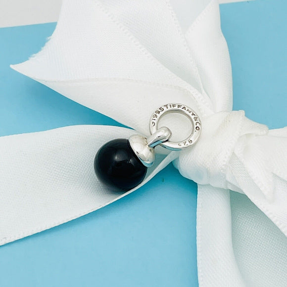 Tiffany & Co Fascination Ball Charm or Pendant in Black Onyx and Sterling Silver