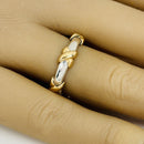 Size 5.5 Tiffany Signature X Kiss Ring in Yellow 750 Gold and Sterling Silver-4