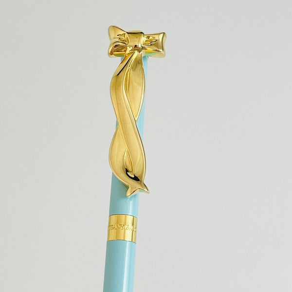 Tiffany Blue Purse Pen with Gold Bow Blue Ink WORKS - 2