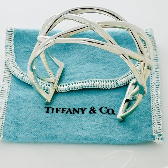 Tiffany & Co Braided Knot Wide Cuff Bracelet in Sterling Silver