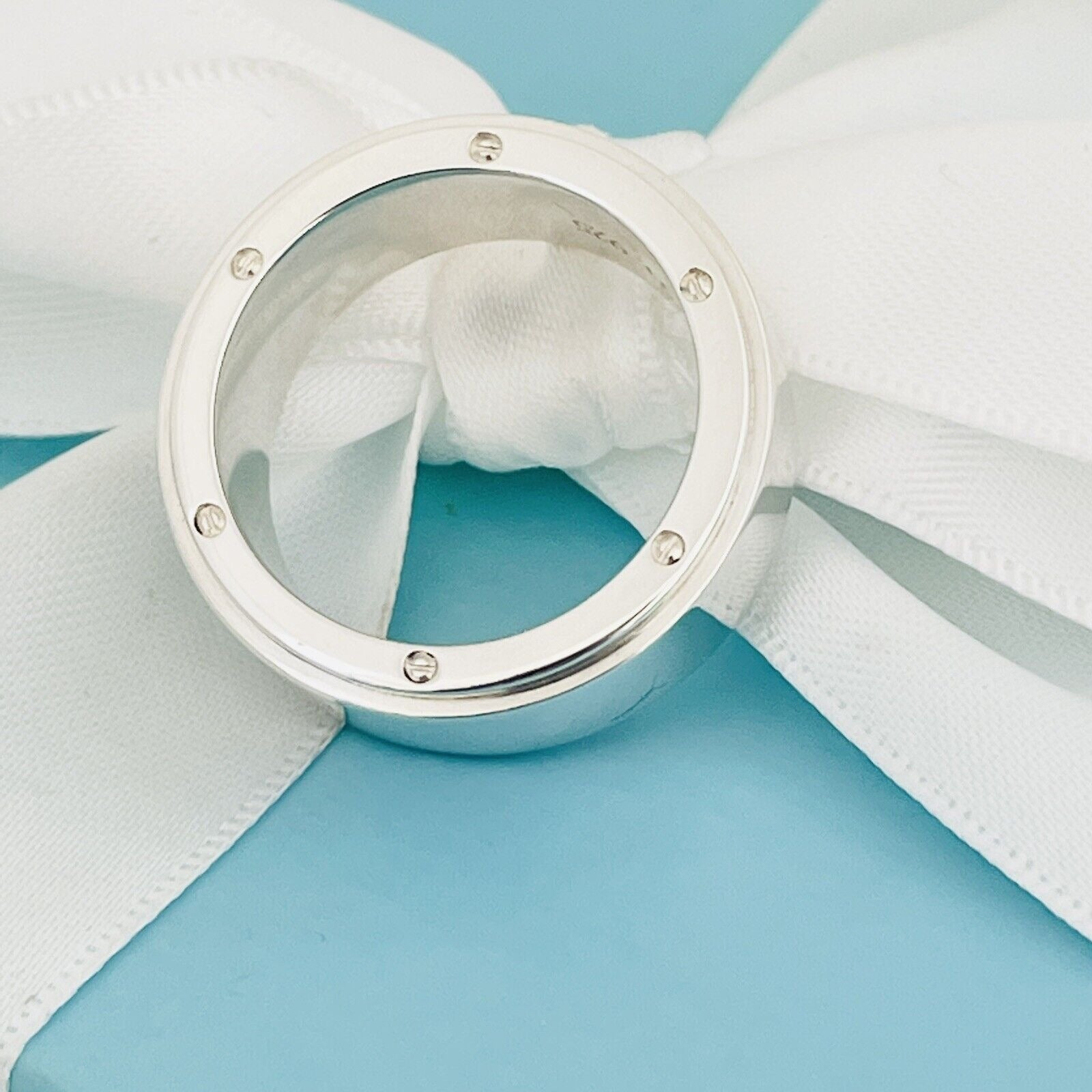Size 9.5 Tiffany Metropolis Ring Mens Unisex in Sterling Silver
