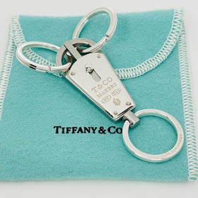 PRISTINE Tiffany & Co 1837 Makers Valet Key Ring Chain in Sterling Silver - 0