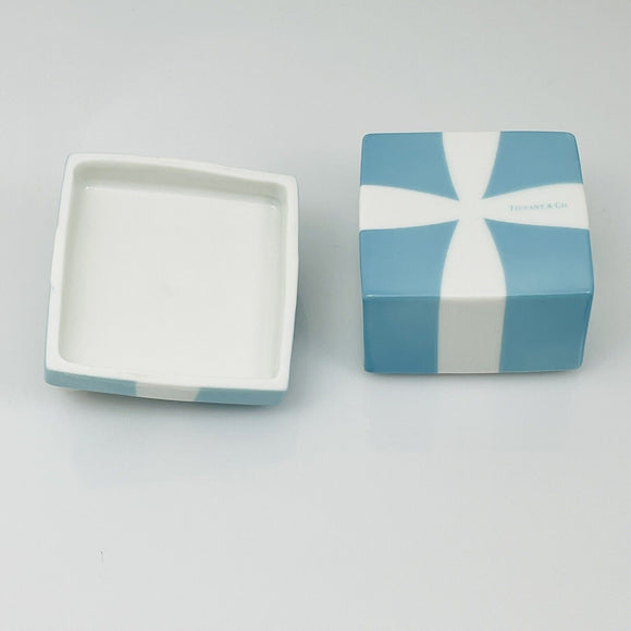 2" Small Tiffany Blue Trinket Gift Box Ceramic Bone China Porcelain Jewelry Box